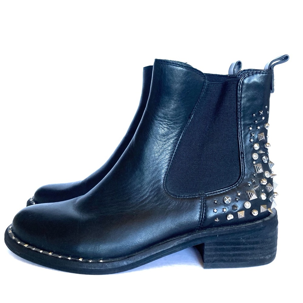 Sam Edelman | Black |  Leather | Studded | Chelsea Dover | Booties | Size 6